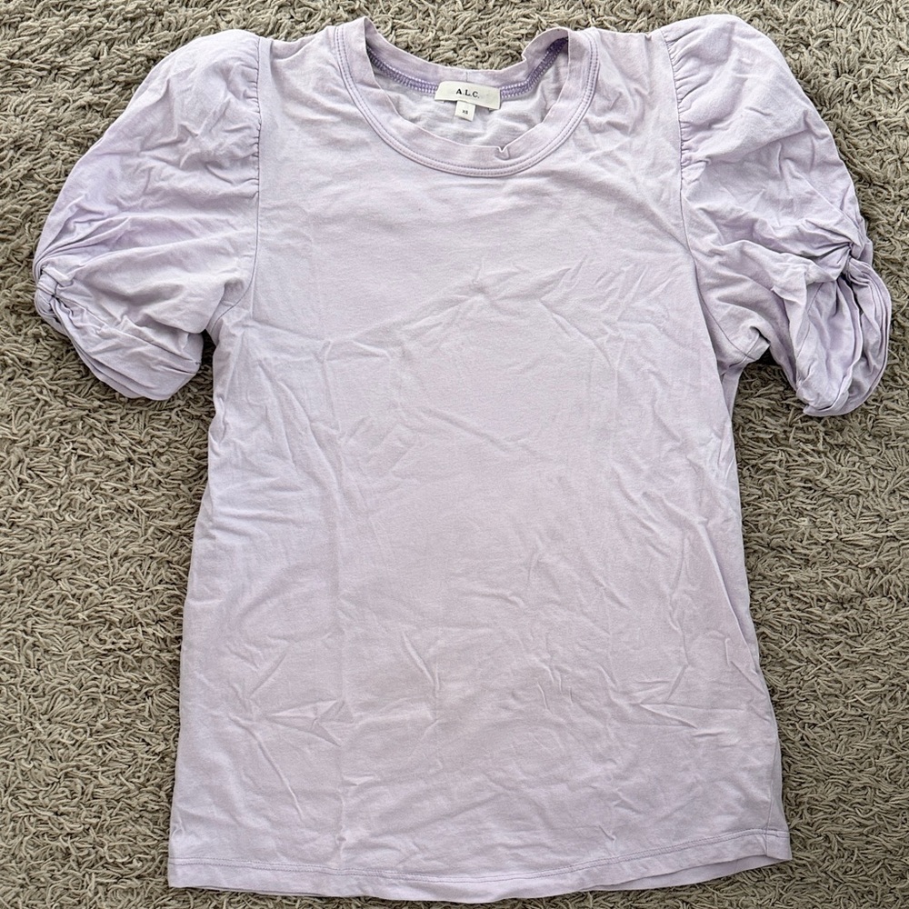 A.L.C. Light Purple Puff Sleeve Blouse